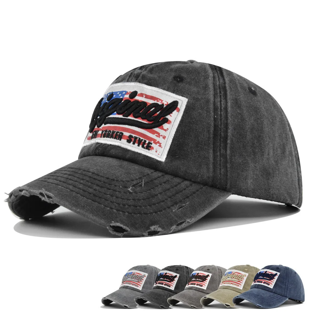 

Embroidered Baseball 3D Embroidery Duckbill Cap Unisex Washed Vintage Sun Couple Hat