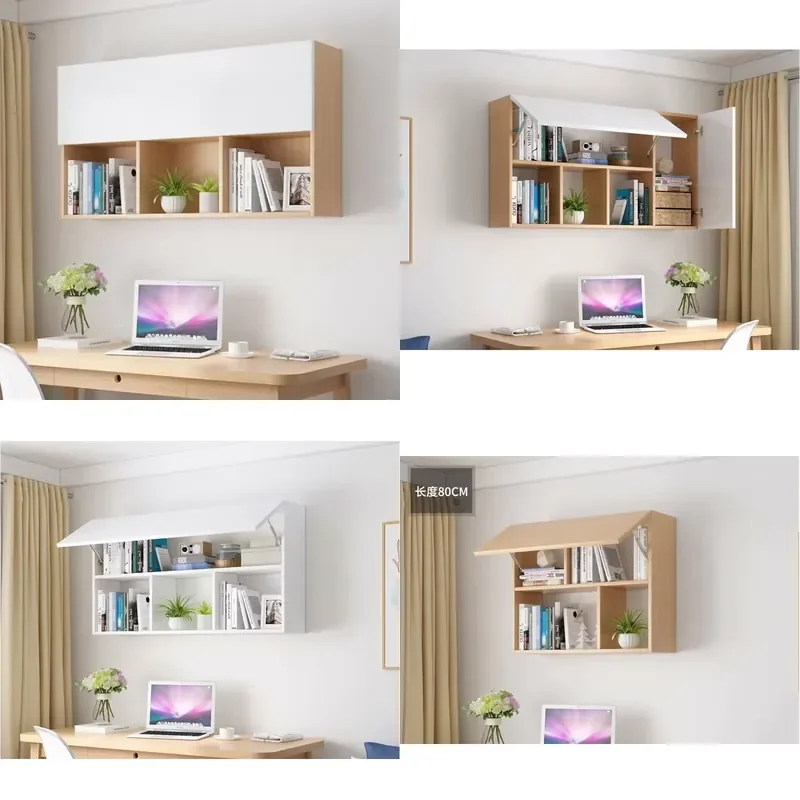 Wholesale Customizable MDF Wood Wall Mounted Book Cabinet Decoration Office Furniture Floating Hanging Storage Wall Shelf
