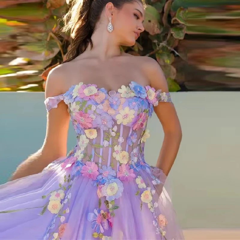 

Платье для выпускного вечера с открытыми плечами на заказ, линия A 2025 года, вечерние платья с аппликацией и вышивкой, женские элегантные вечерние платья, женские платья