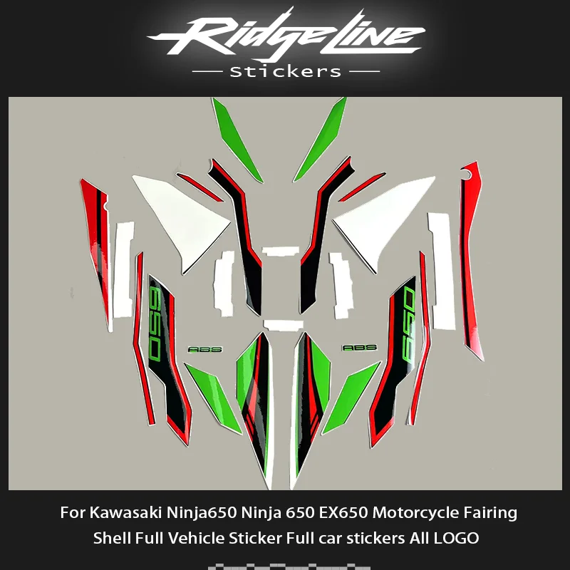 カワサキ-ninja650-ninja-650-ex650-2021-オートバイフェアリングシェルフル車両ステッカーフルカーステッカーすべてのロゴ
