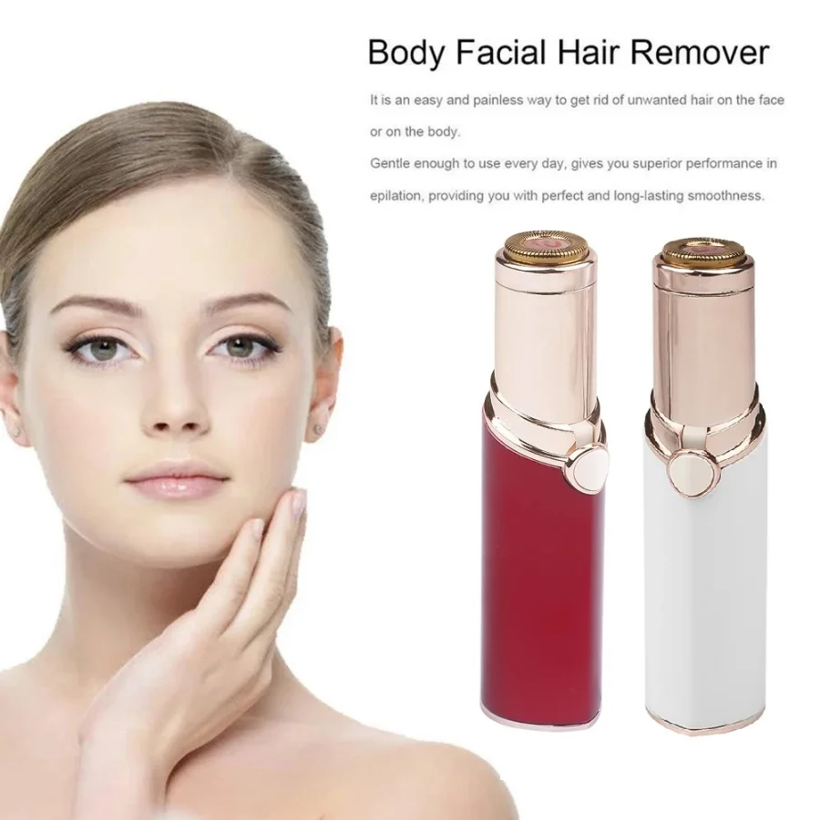 Portable Epilator Mini Face Hair Removal Electric Eyebrow Trimmer Lipstick Shaver Painless Body Eye Brow Razor Women Depilator