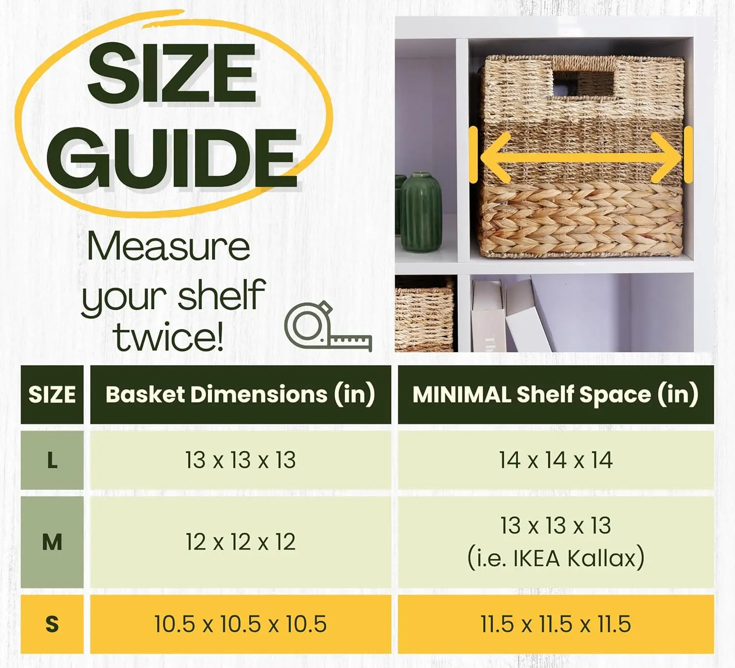 Cubos de armazenamento para Cube Shelf, Rattan Basket, Conjunto de 4, Heavy Duty Jacinto Cube Bins,11x11, 10.5x10.5