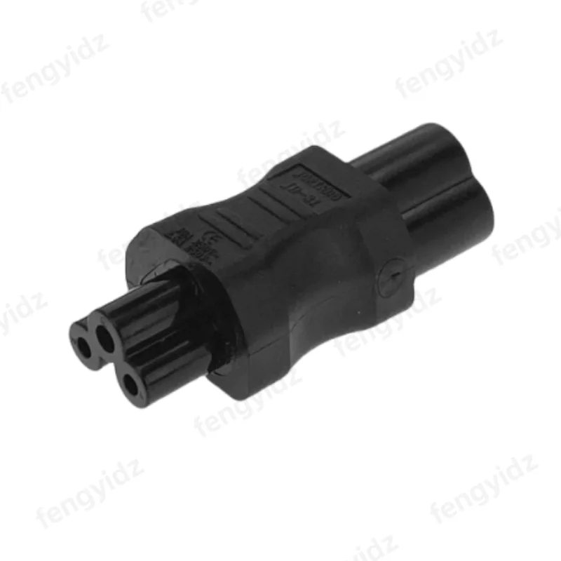 fengyi IEC320 C5 TO C6 Extension power adapter,C6 TO C5 clover shape 3 Pin male to female right angle side bend power connector