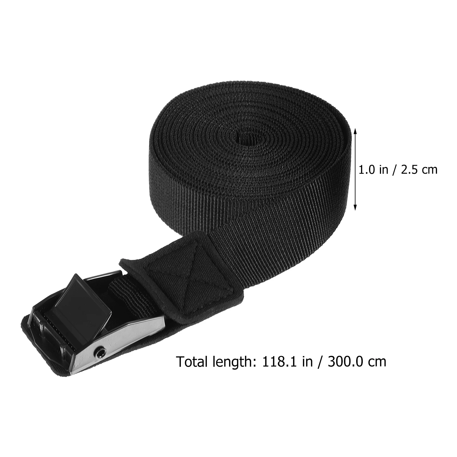 

Nylon Metal Buckle Luggage Tie Down Straps Surfboard Kayak Bundling Belt Black Travel Lashing Strap Durability Practicality