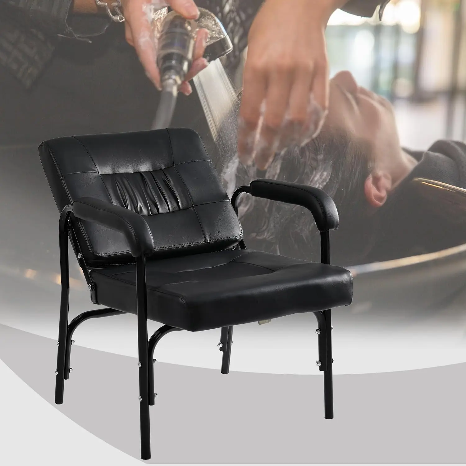 Salon Reclining Shampoo Chair Heavy Duty Metal Frame Sit Lie Down Spa Beauty Equipment, Customized