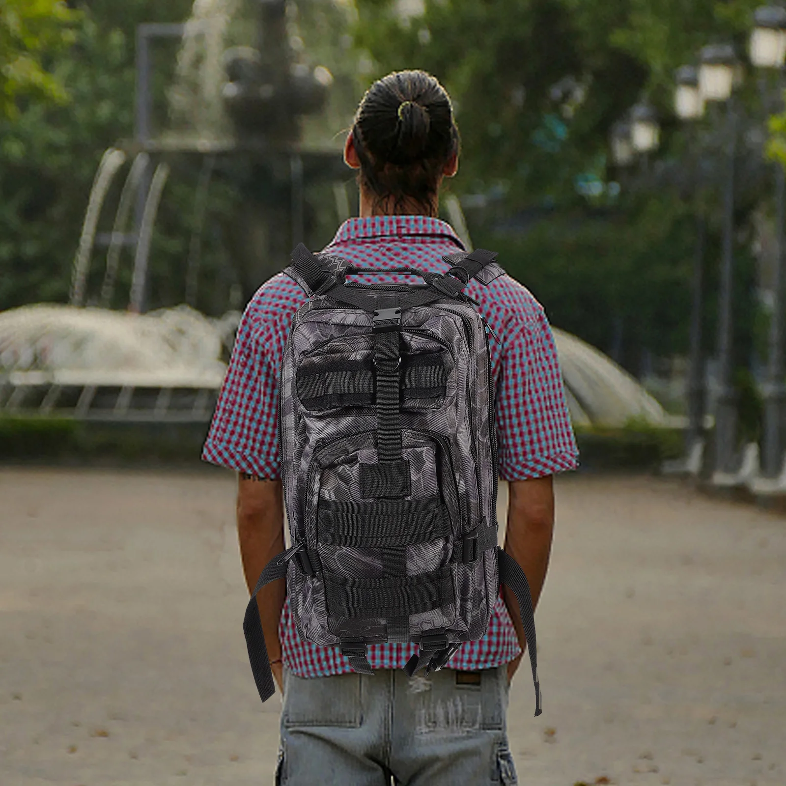 

Outdoor Backpack Large Capacity Camping Bag Hiking Storage Backpacks Jungle Digital Camouflage Adjustable Shoulder