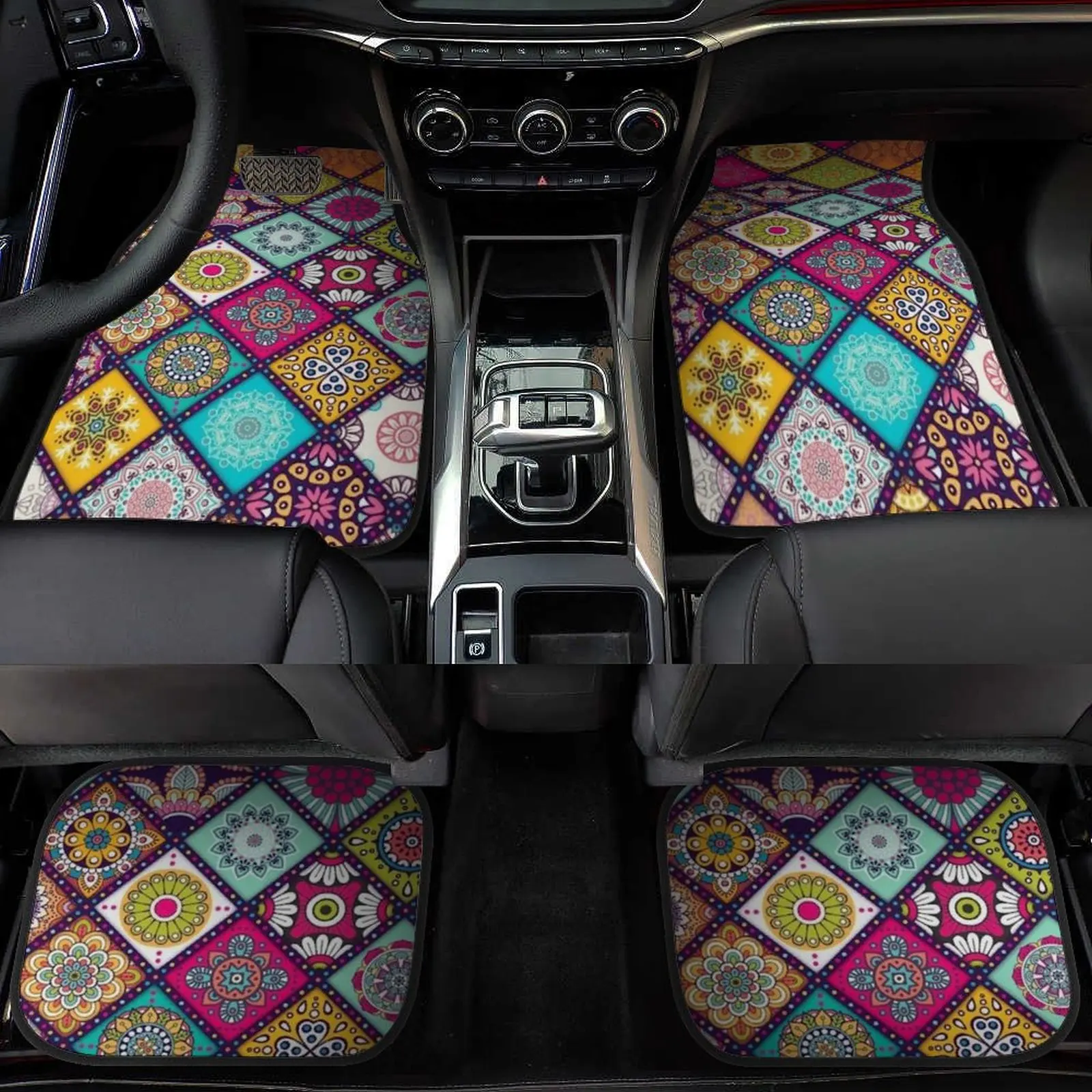 Mandala Art Print Pattern Car Mats Auto Parts Car Mats Feather Car Protection Car Carpet Anti-Slip Car Mats African elements