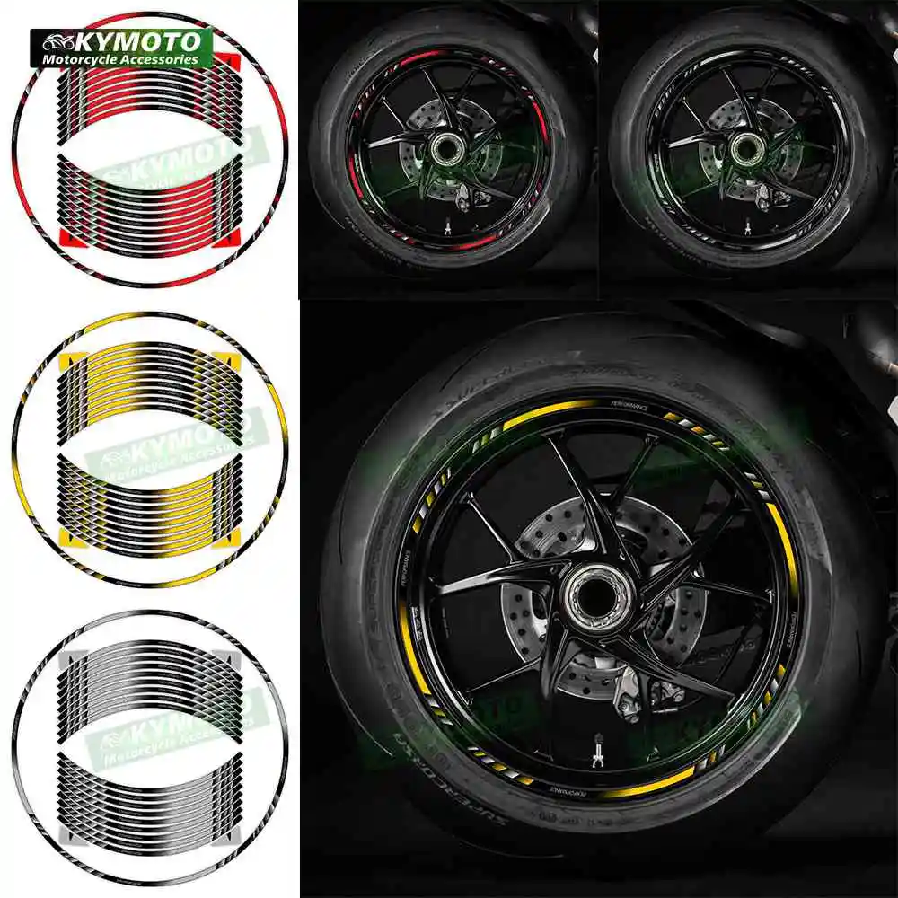 

For 748 999 998 749 750 800 851 888 900 SS motorcycle accessories 17 inch front and rear wheel stickers wheel reflective decals