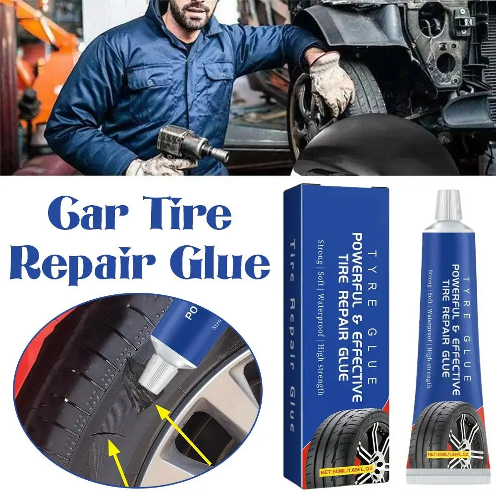 Car Tire Repairing Glue Tire Repair Black Glue Strong Rubber Wear-resistant Instant Non-corrosive Tools Adhesive Strong Car J7R8