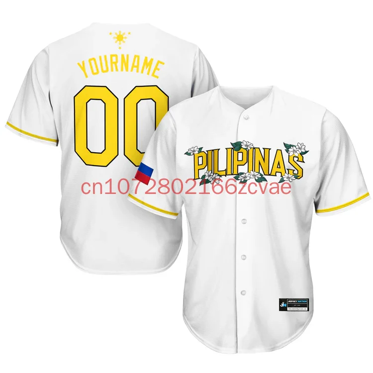 

Персонализированные бейсбольные майки из Филиппин, уличная одежда, бейсбольная рубашка по индивидуальному заказу, мужские и женские трикотажные изделия своими руками с вашим именем и номером