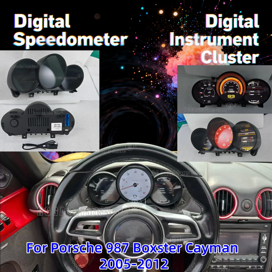 MZ For Porsche 987 Boxster Cayman 2005-2012 Car Virtual Cockpit Digital Instrument Cluster LCD Dashboard Speedometer Linux Panel