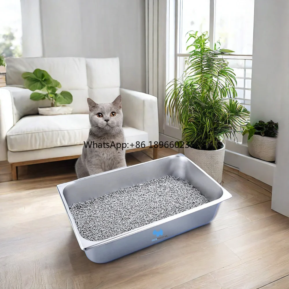 

OEM Reusable Extra Large Tough Multifunction Stainless Steel Sand Toilet Metal Cat Litter Box Tray Pet Supplies