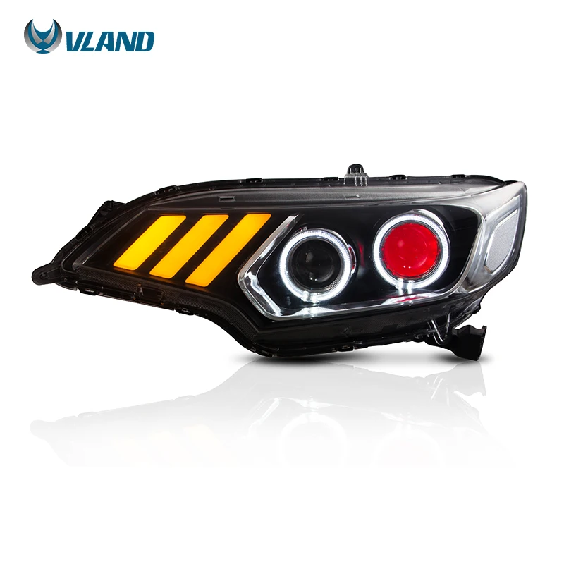 

VLAND Modified LED Headlights Head Light 2014-up Sequential Car Look Headlamp for Honda Jazz Fit
