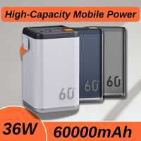 60000mAh high capacity portable power supply with LED light Can charge four devices at the same time High quality battery cell