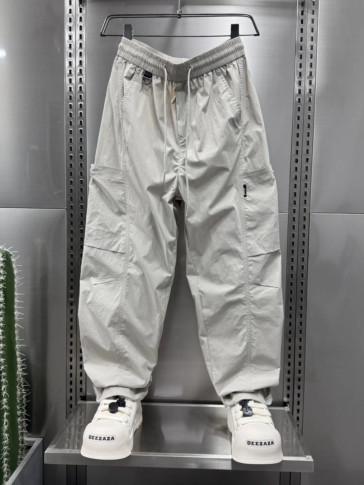 

Легкие летние уличные брюки-карго с быстрым высыханием, мужские, модные, брендовые, с лоскутным дизайном, свободные, прямые, повседневные