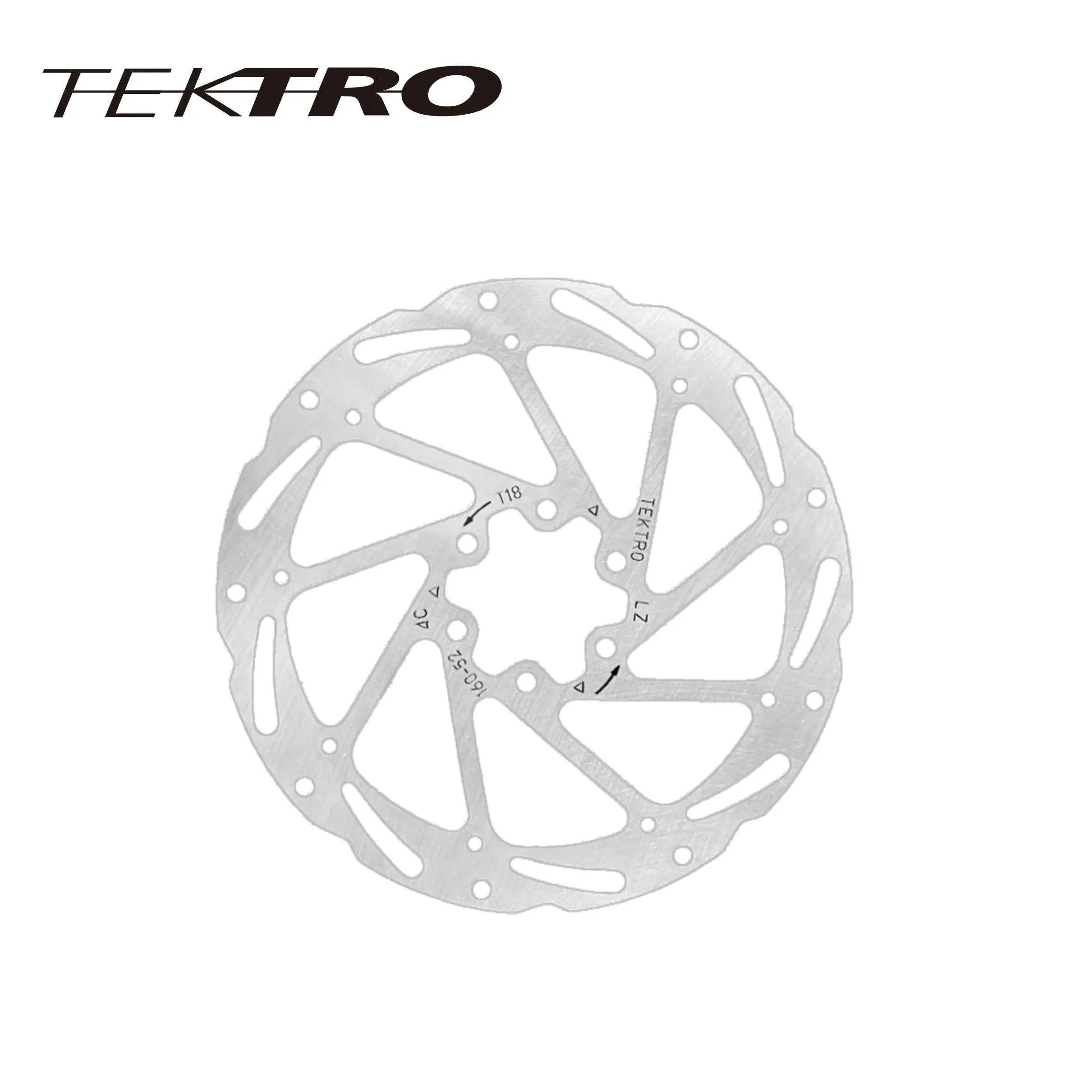 TEKTRO Bicycle Disc Brake Rotor TR-52 160mm/180mm For Mountain/Road Bicycle Stainless Steel 6-Bolt Rotor