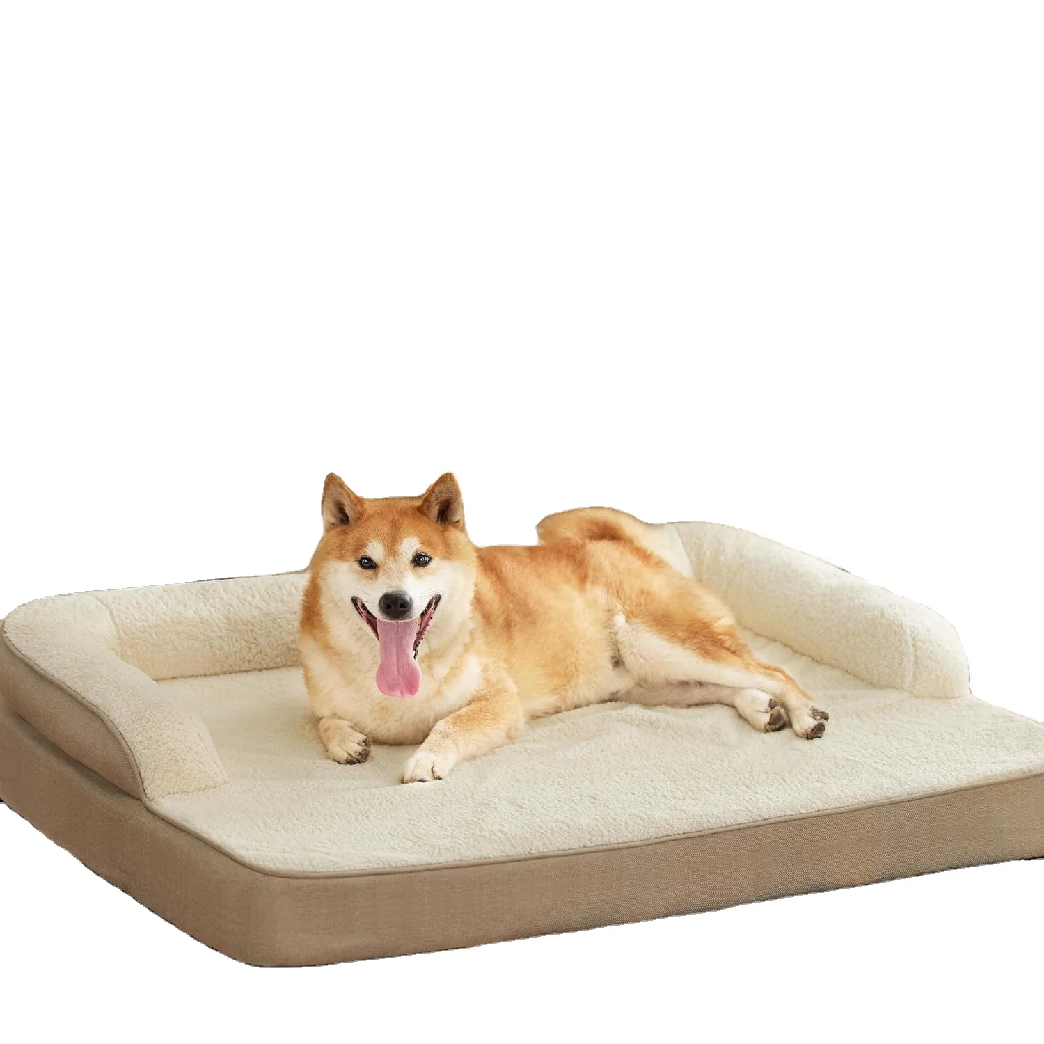 Memory Foam Dog Bed for Extra Large Dogs Orthopedic Pet Bed Sofa with High Support Reversible Egg Foam Luxury Dog Bed Sofa