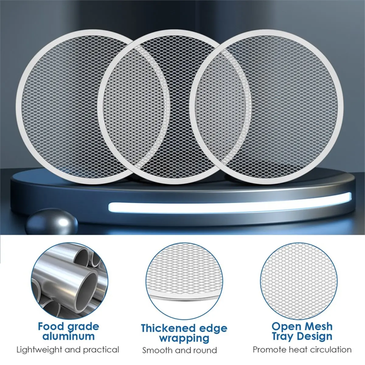 PROFESSIONAL USE 6Pcs Pizza Tray 12in Pizza Screen Non Stick Pizza Oven Tray Temperature Pizza Mesh Baking Tray Reusable Pizza M