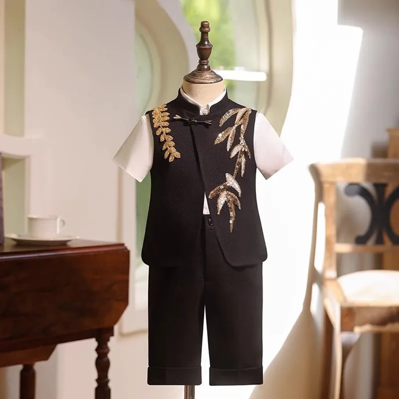 

Summer New Baby Boy Suit Children's Host Piano Performance Blazers Sets For Weddings Birthday Party A4639