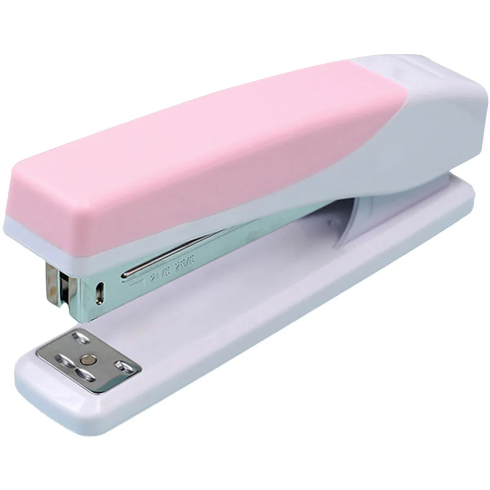 

Stapler Home Portable Staplers School Desk Multipurpose Multifunction Rotating Spring Pink Office Hand Supply