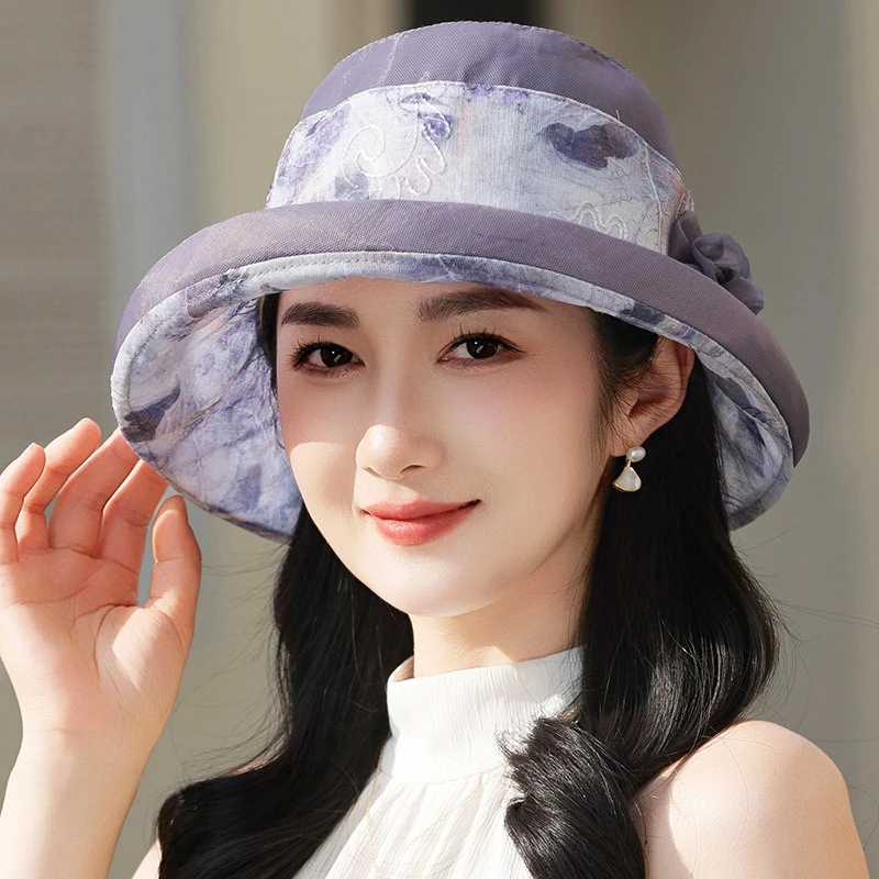 

Bow Hat Casual Summer Sun Shading Fisherman Hat Organza Sun Hat Polyester For Holiday Summer Women