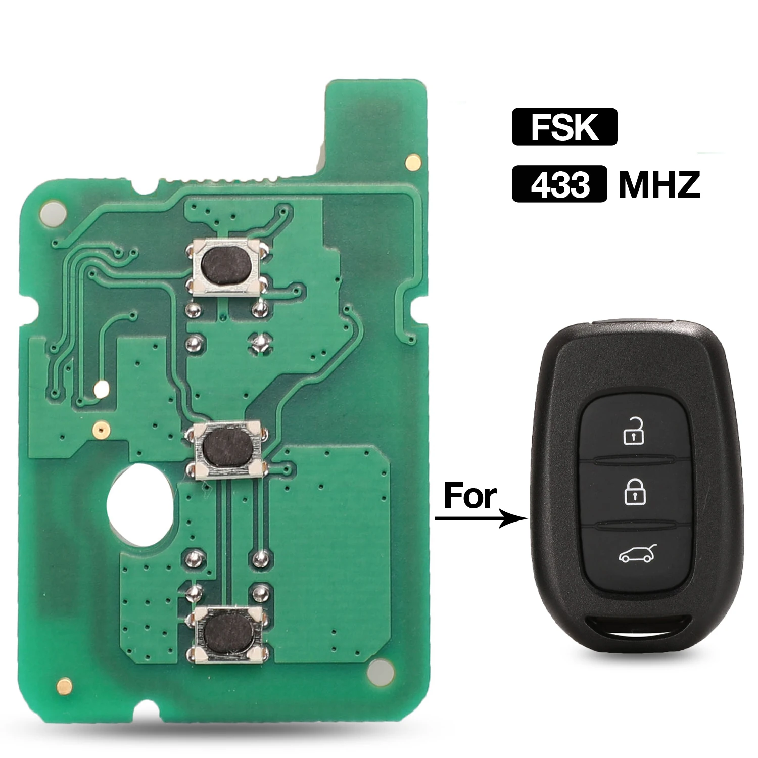 

jingyuqin 3B FSK 433Mhz 4A PCF7961M Chip Remote Key Circuit Board For Renault Symbol Trafic Fit Dacia Duster Logan Sandero