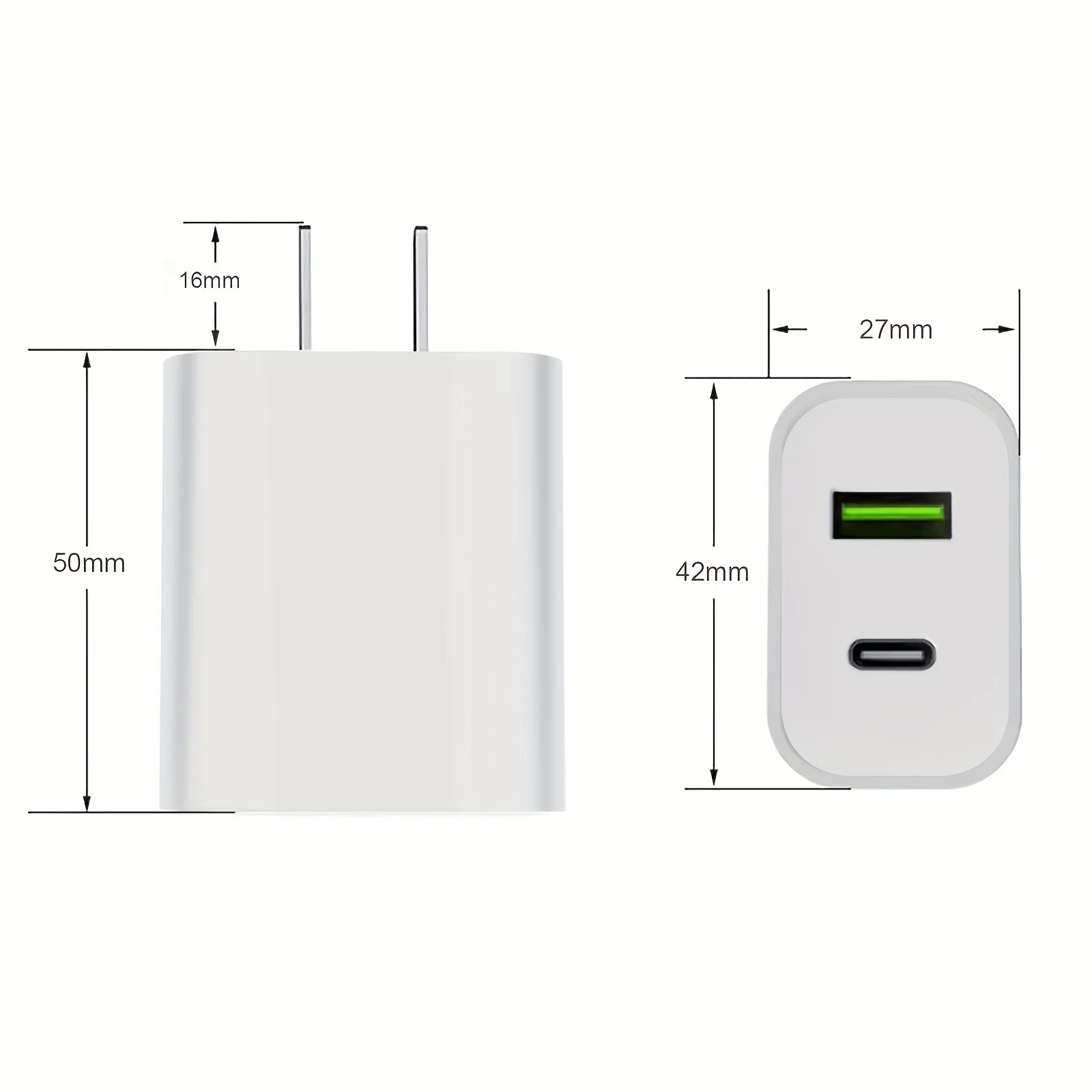 2-Pack High-Speed USB C Charger Block - Dual Port Power Delivery Adapter with Fast Type C Charging