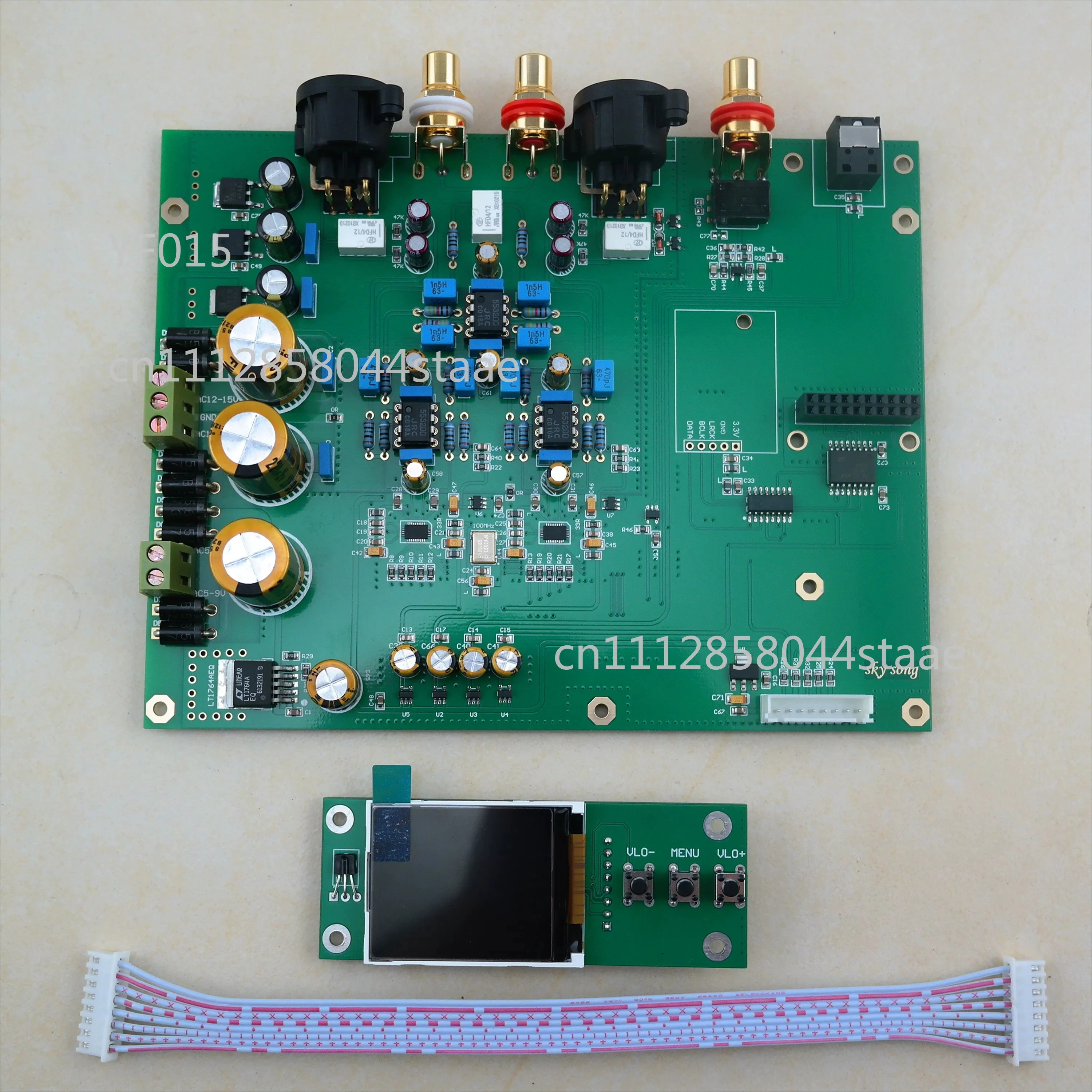 Dual ES9038Q2M DAC Decoder Board with Display USB/Optical/Coaxial Input DSD512 PCM384