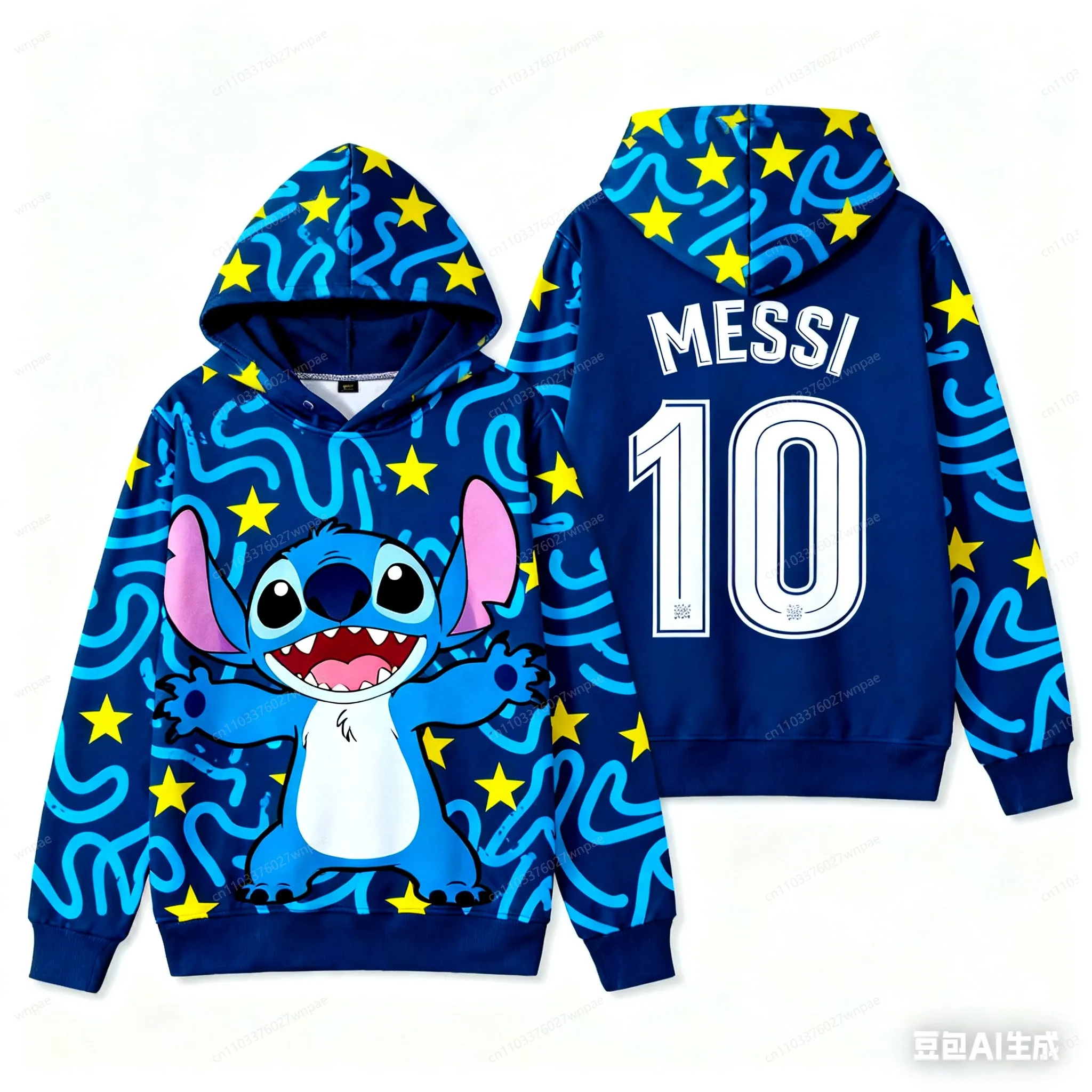 سترة جيرسي بغطاء للرأس بطباعة ثلاثية الأبعاد من AI-Creative Stitch: أنيقة ومريحة رياضية كاجوال كلاسيكية، ضرب عالمي لطيف وأجنبي، جاهز للجنسين للبالغين والأطفال