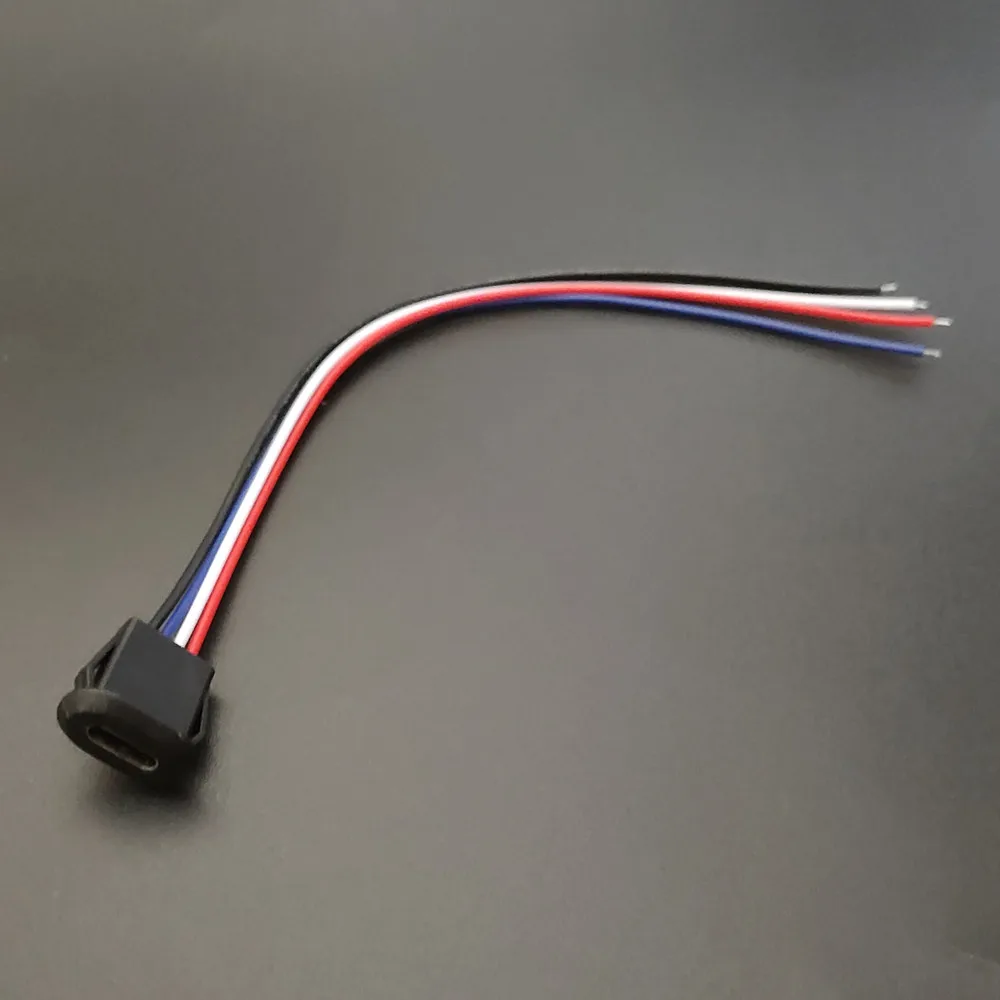 2-poliger wasserdichter USB-C-Stecker, 3 A Typ C, direkte Kompression, 2/4/6-polige Buchse, Ladeschnittstelle mit PH2.0-Terminal