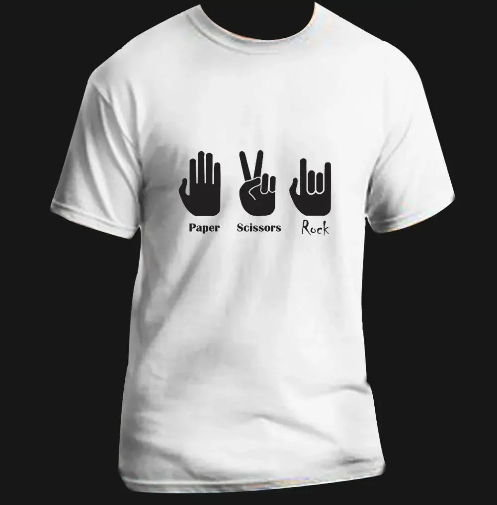 100% Cotton O-Neck Summer Short Sleeve Casual Mens T-shirt Size S-5XL Paper,Scissors,Rock - Funny Adult T-Shirt