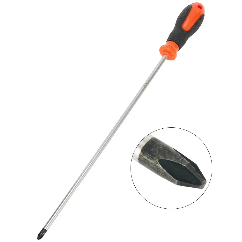 

1/2pcs Extended Cross/Slotted Screwdriver 300mm 6mm Chromium Vanadium Alloy Steel Rubber Hand Tools Screwdriver Nutdrivers