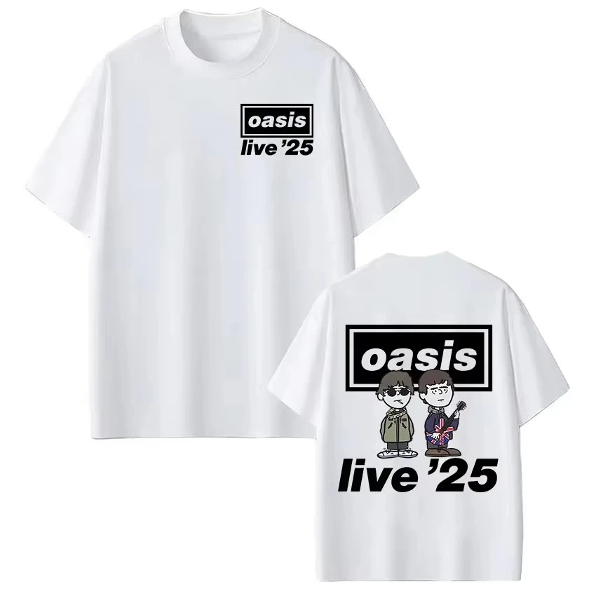 

Футболка Rock Band O-Oasis Live 25 Tour для мужчин и женщин, винтажная футболка большого размера с героями мультфильмов, хлопковые футболки высокого качества с короткими рукавами