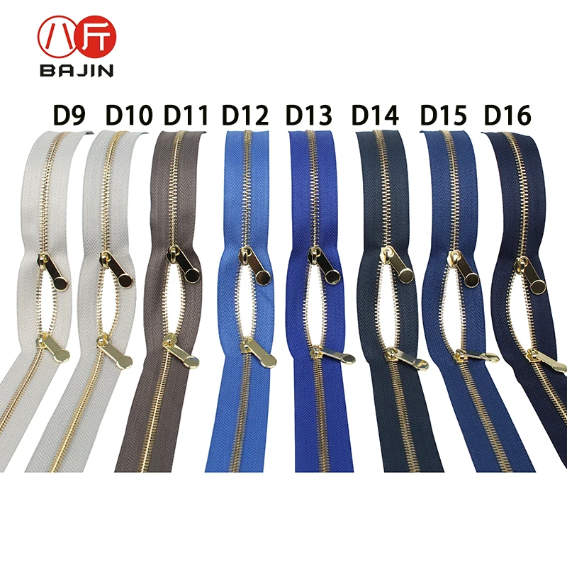 High Grade 3#5# Double Sliders Open-End Copper Chain Teeth Zipper Off White Creamy-White Khaki Brown Coffee Luxury Zipper