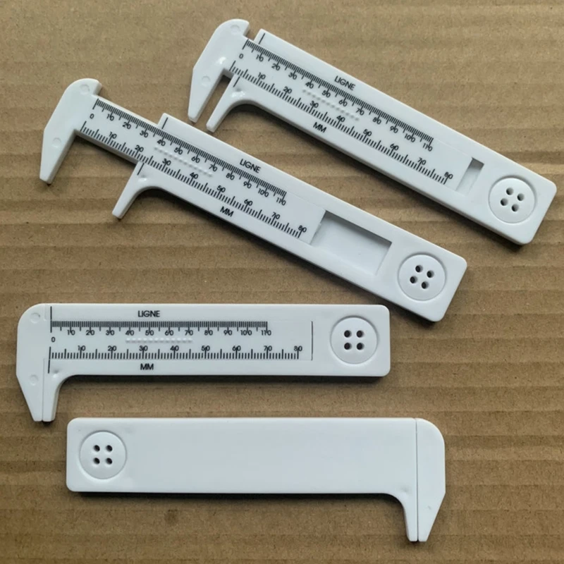 1Pc/5Pcs Sliding Gauge Ruler Pocket Ruler DualScale Plastic Vernier Caliper 80mm