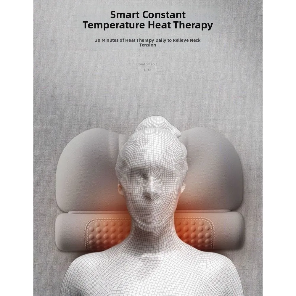 Heating Cervical Pillow Ergonomic Contour Cylindrical Neck Support Cushion Mugwort Heat Compress Protecting Cervical