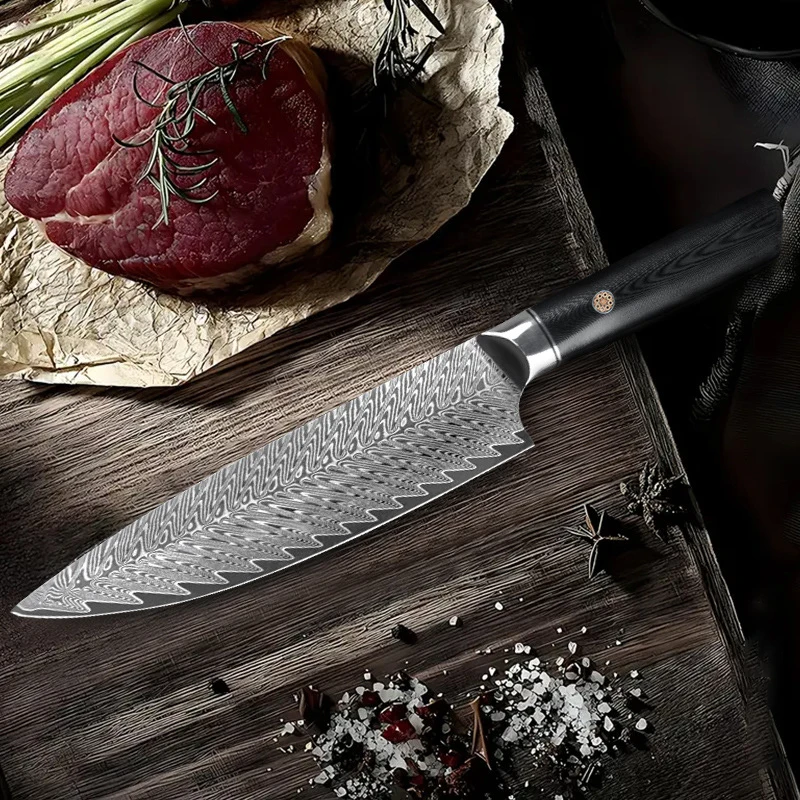 

8 Inch Chef Knife 67-layers Damascus Steel 9Cr18CoMov Blade G10 Handle Slicing Vegetables Cleaver Meat Japanese Kitchen Knife