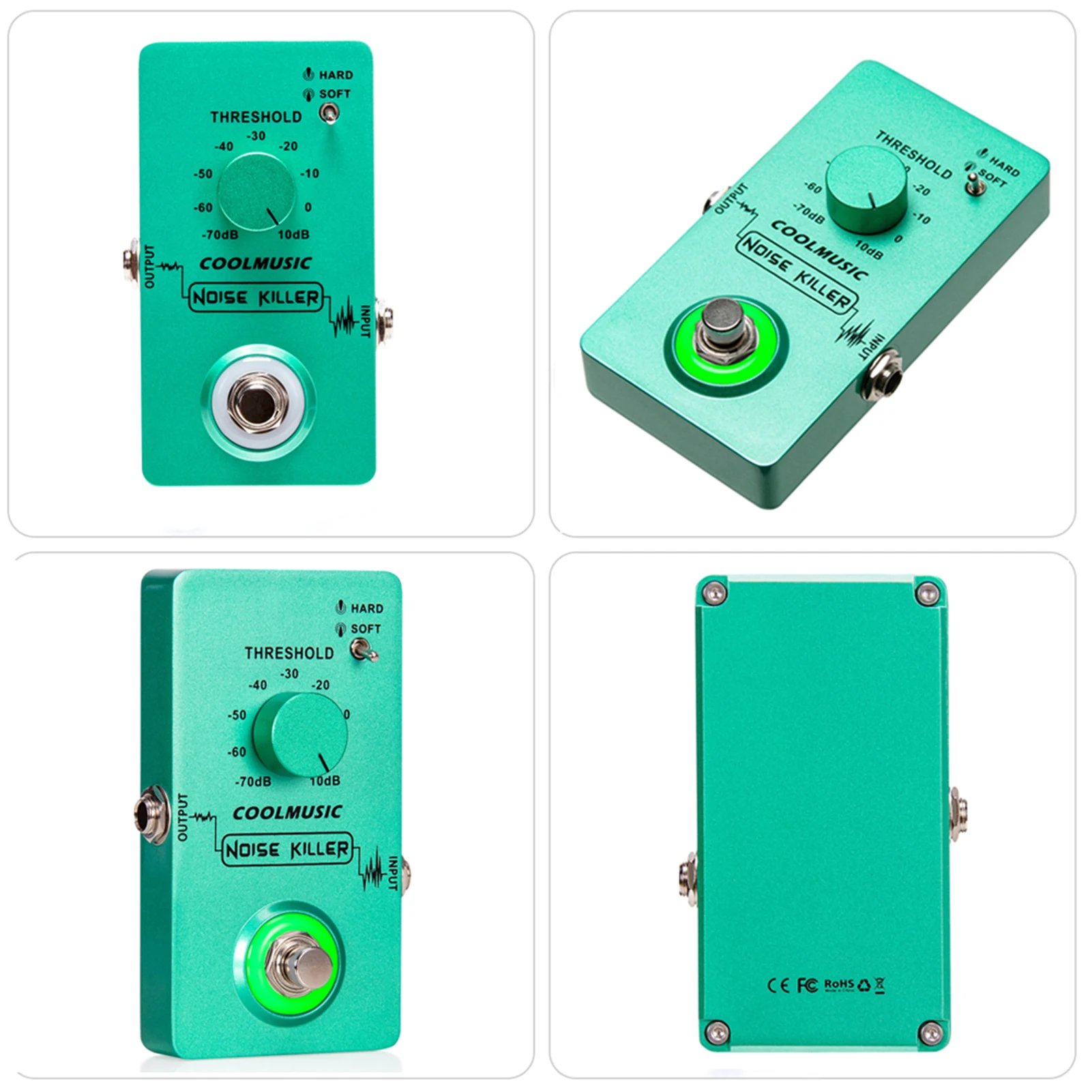 COOLMUSIC Effect Pedal True Bypass Noise Gate Guitar Effect Pedals with Hard/ Soft Mode and Foot Switch for Electric Guitar Bass