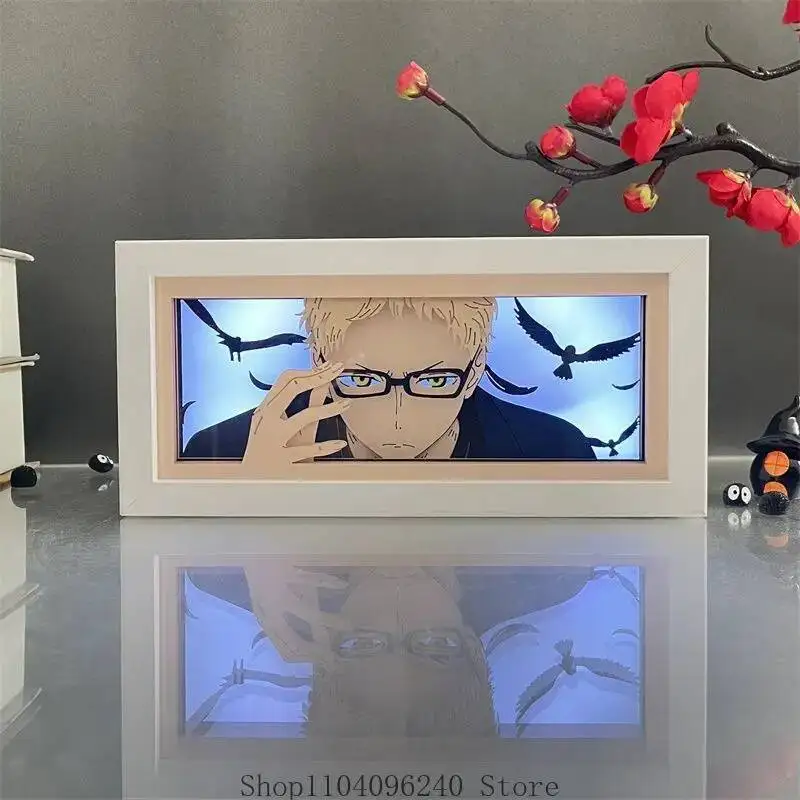 Anime GAME Haikyuu Kei Tsukishima Paper Cut Shadow Led Light Box per la decorazione della camera Lightbox Kid Compleanno Anime Lampada da tavolo Power