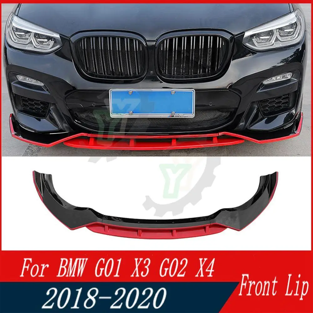 

18 19 20 Car Front Bumper Lip Spoiler Splitter Diffuser Detachable Body Kit Cover Guard For BMW G01 X3 G02 X4 2018 2019 2020