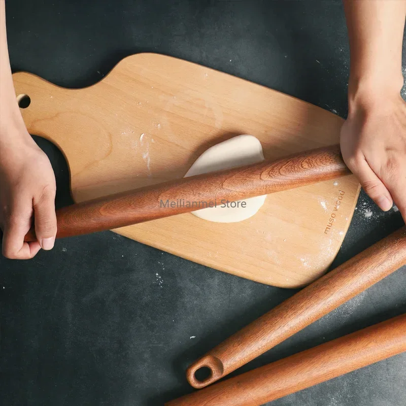 Muso Wood Sapele Wooden French Rolling Pin for Baking, Tapered Roller for Fondant, Pie Crust, Cookie, Pastry (40cm)