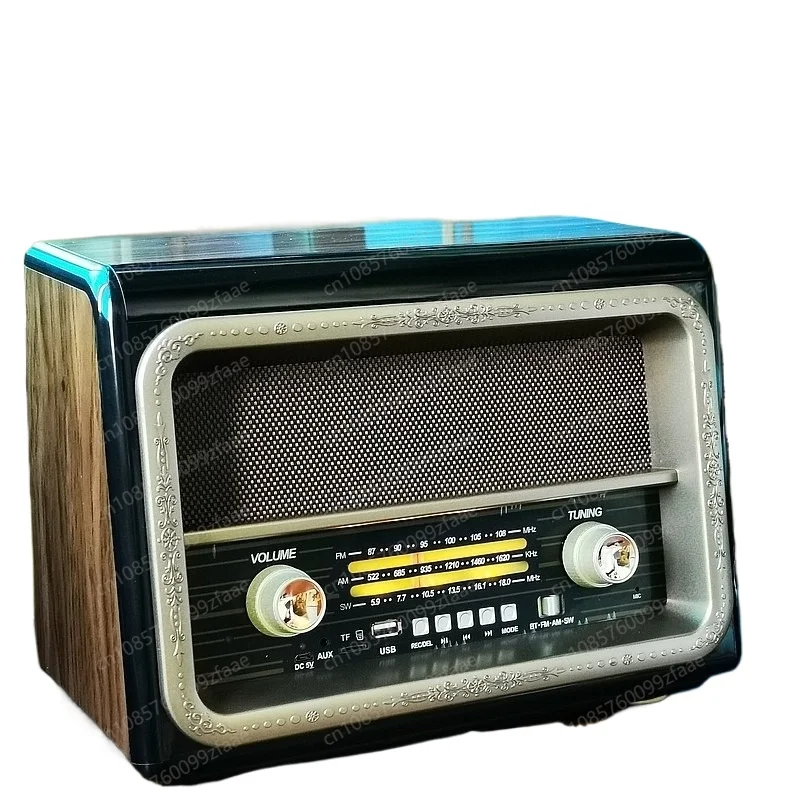 

Retro large desktop radio wireless bluetooth speaker plug-in card audio FM medium wave shortwave