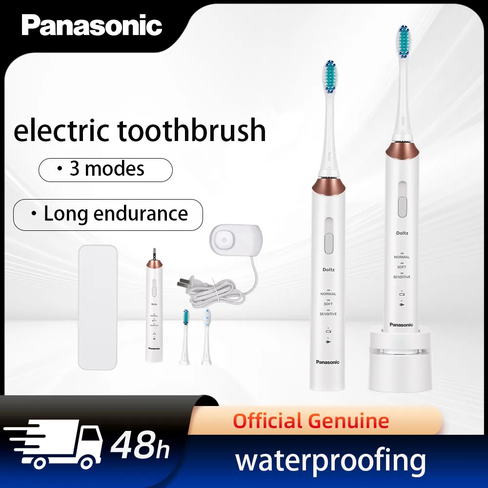 

Ultrasonic Electric Toothbrush, 5 Modes, AA Battery Powered Toothbrush, 3 Brush Heads 19800 Vibrations Per