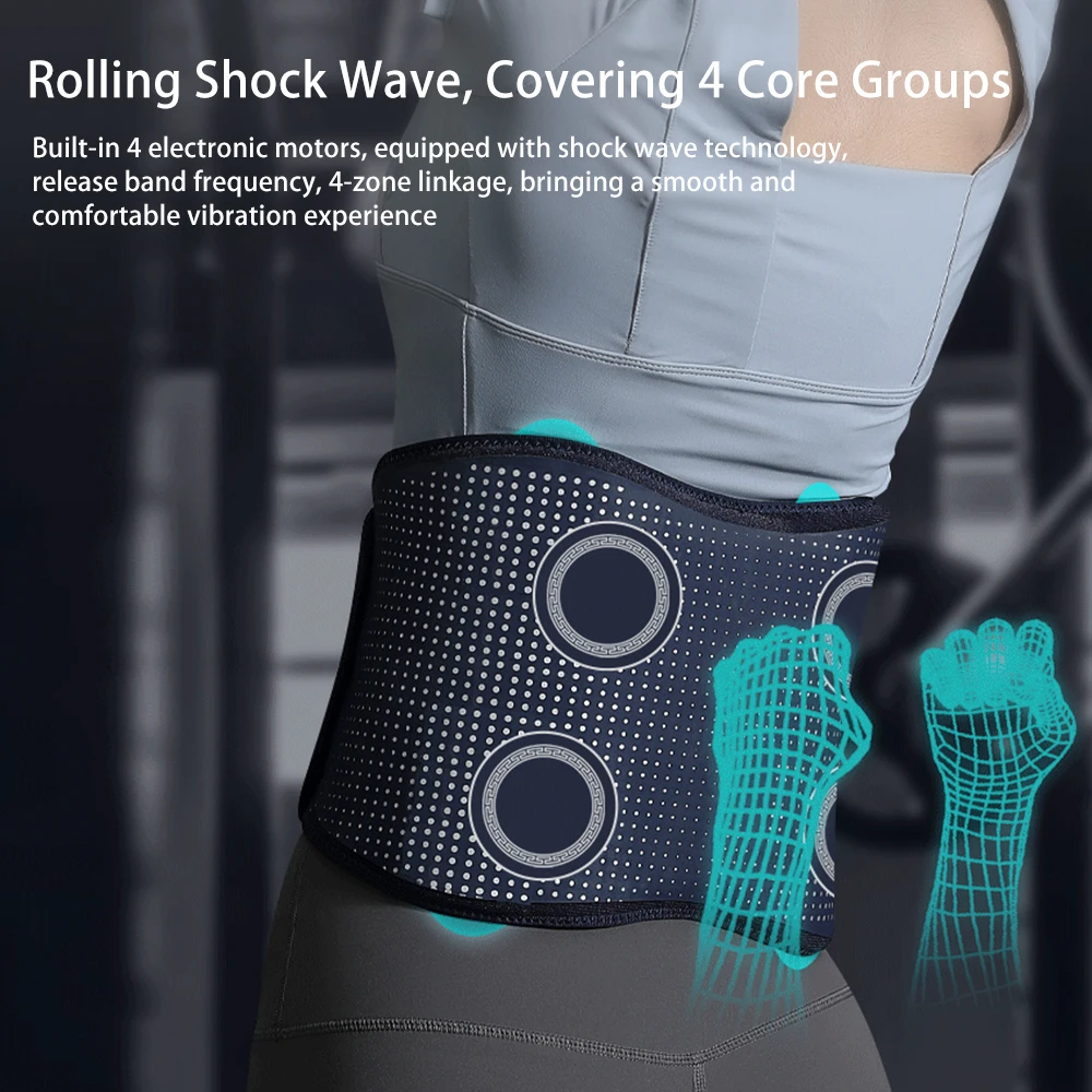 Electric Heating Waist Massager Heated Back Brace Heat Vibration Modes Lumbar Support Belt Charging Warm Waist Belt Back Support