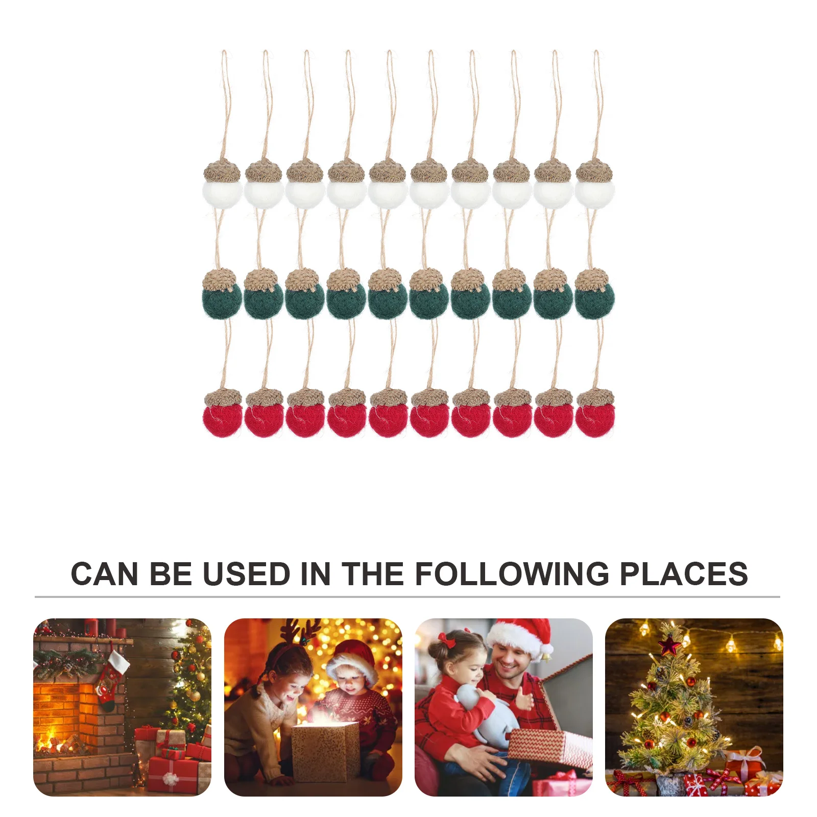 

30Pcs Decorative Imitation Acorn Xmas Hanging Adornment Fireplace Wall Decor Lovely Pendant Acorn Pendant Christmas Home Decor