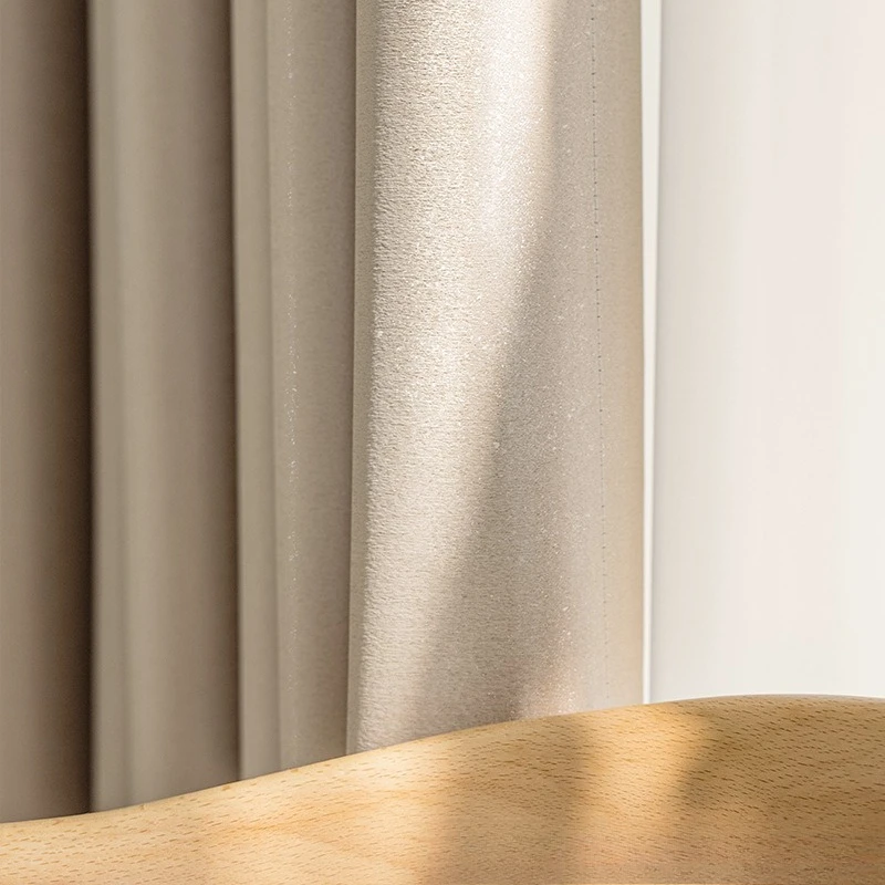 Custom Size Full Blackout 100 Thick Solid Color Curtains Sun Protection Heat Insulation Sound Insulation Living Room Bedroom