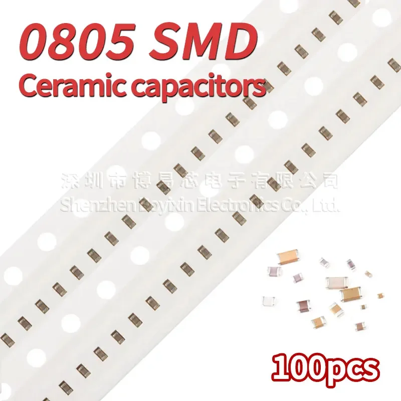 100 pieces 0805 10pF 100uF 100pF 1nF 10nF 15nF 100nF 0.1uF 1uF 2.2uF 4.7uF 10uF 47uF