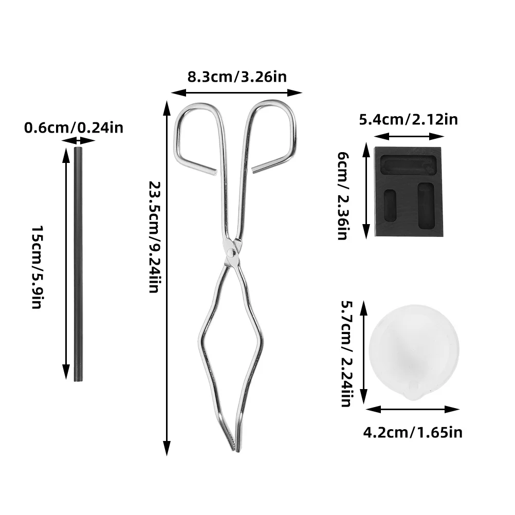1 Set Jewelry Tools Kit Ingot Mold Crucible Casting Metal Melting Silver Gold Refining Supplies Tool For Diy Foundry Workshop