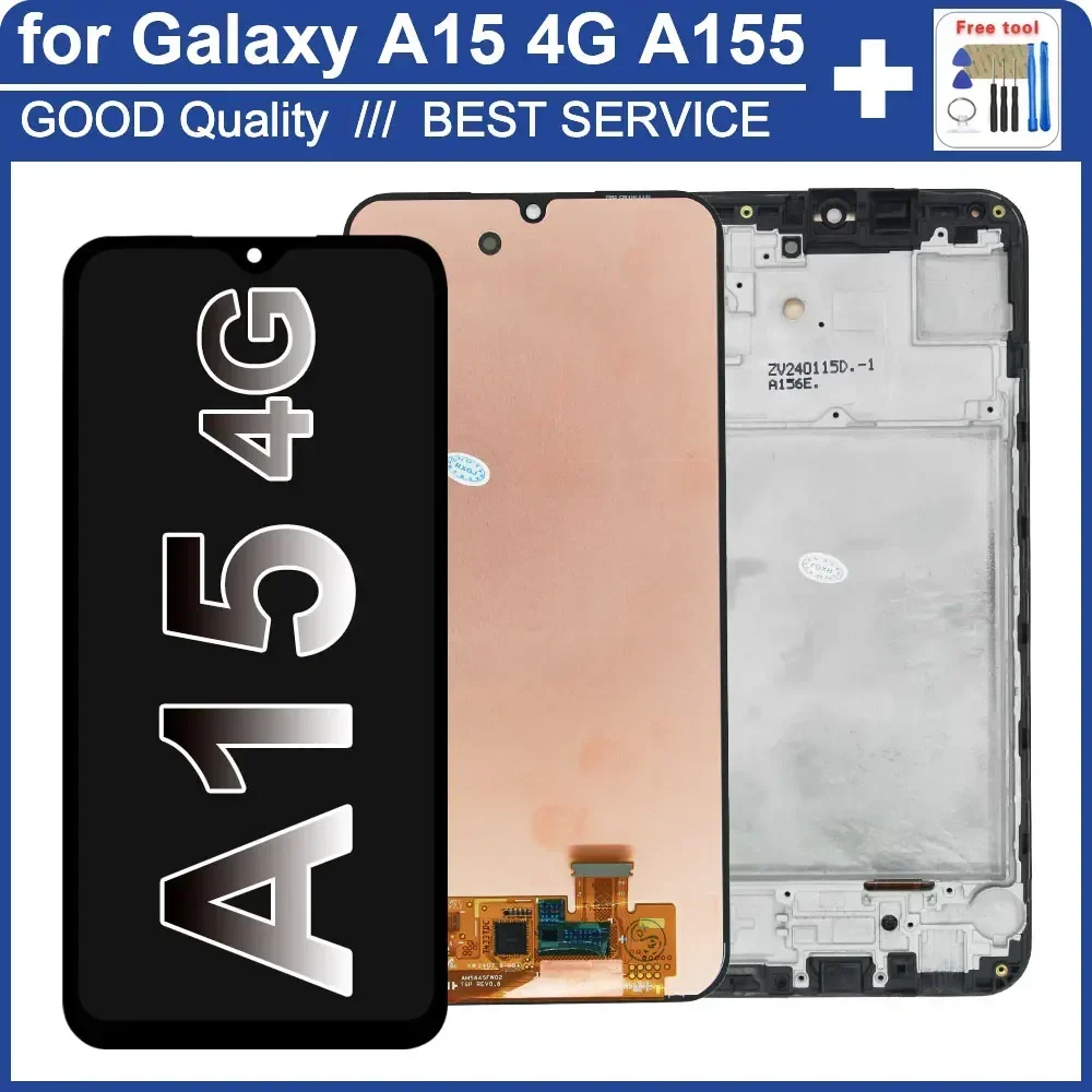 Amoled lcd para samsung galaxy a15 a155f display lcd tela de toque digitador painel substituição para samsung a15 a155r display lcd