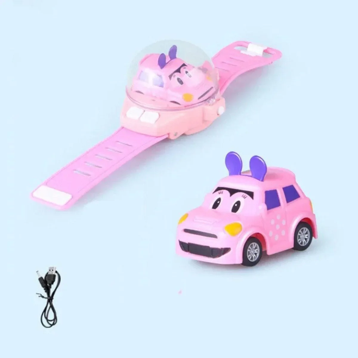 2024 neue Mini Fernbedienung Auto Uhr Spielzeug Cartoon Fernbedienung Uhr Racing Auto USB Lade Fernbedienung Auto